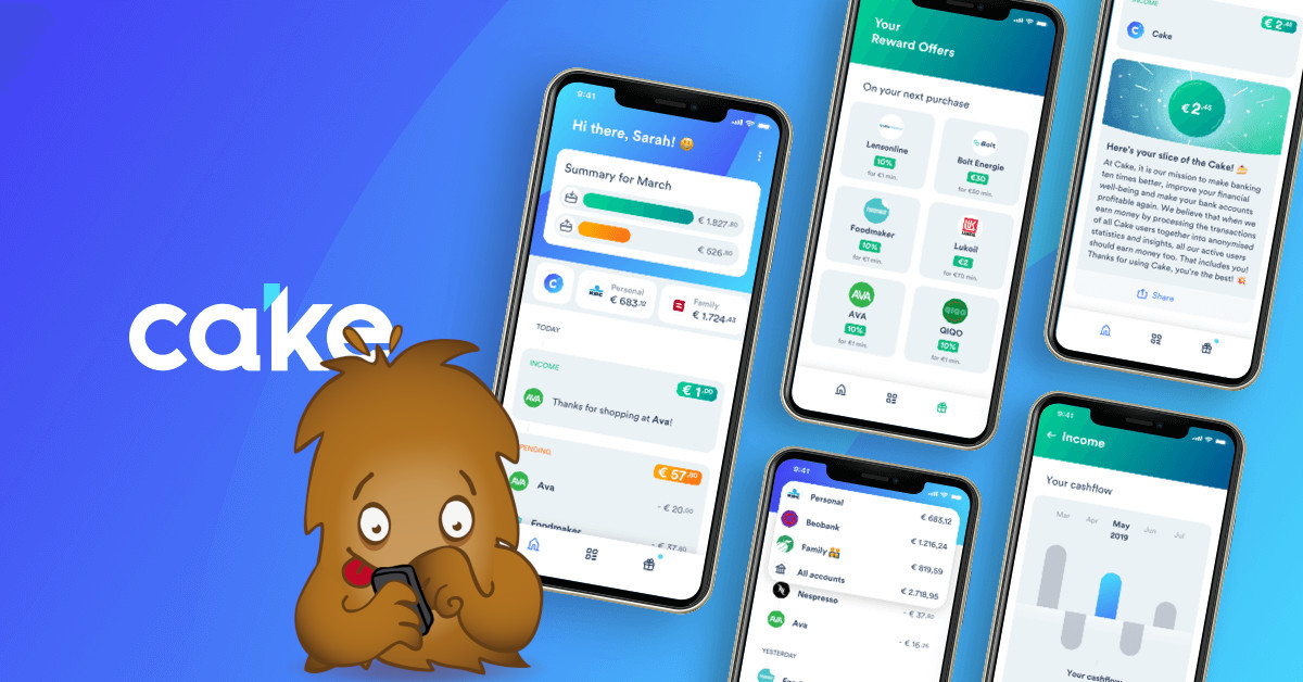 Cake, l&rsquo;application de gestion d&rsquo;argent qui vous en fait gagner.