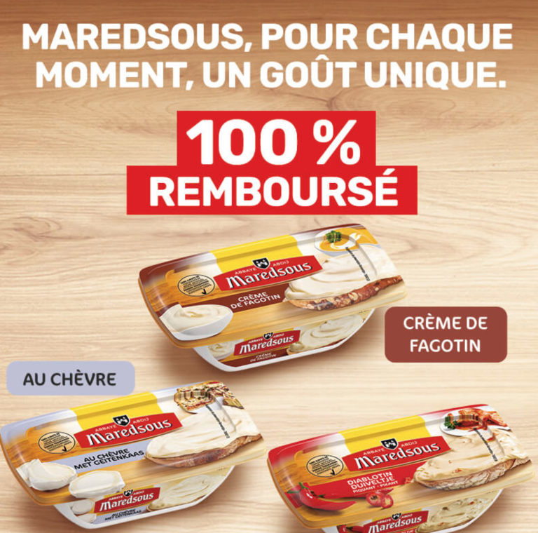 Fromage à tartiner Maredsous 100% remboursé