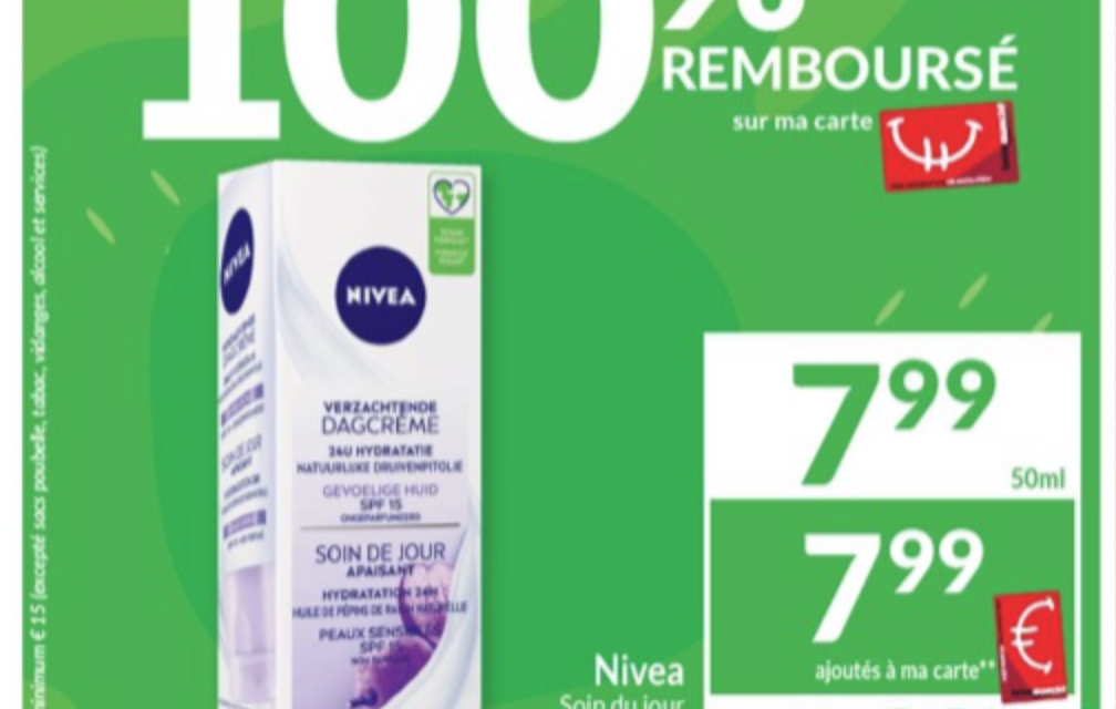 Nivea soin de jour 100% remboursé sur la carte Intermarché