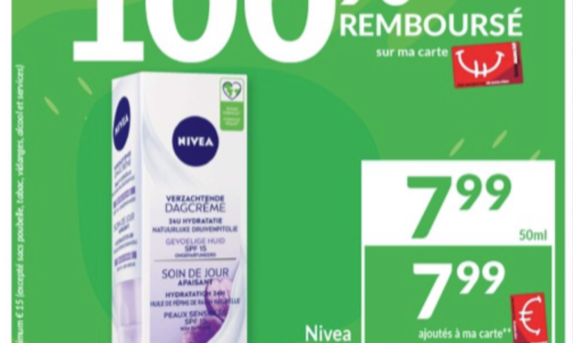 Nivea soin de jour 100% remboursé sur la carte Intermarché