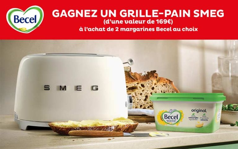 2 produits Becel 100% remboursé + une chance de gagner un grille-pain Smeg