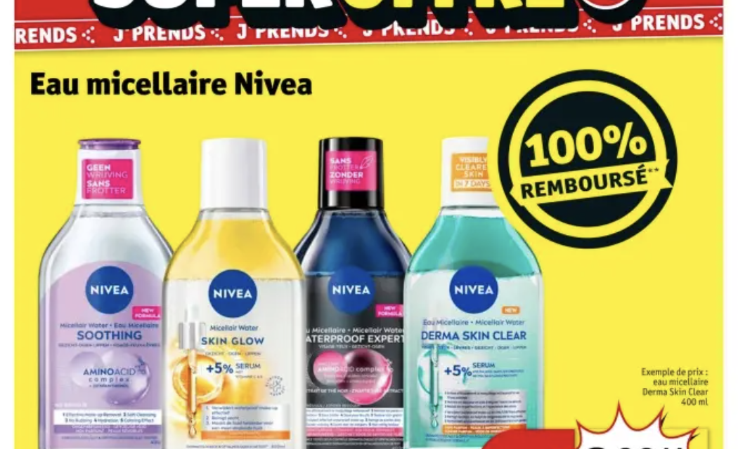 Un produit NIVEA eau Micellaire 100% remboursé chez Kruidvat