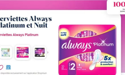Serviettes Always Platinum et Nuit 100% remboursé via Shopmium