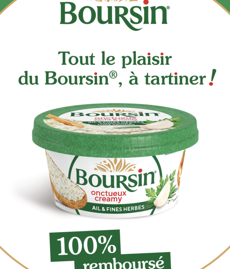 Boursin onctueux creamy ail & fines herbes 100% remboursé