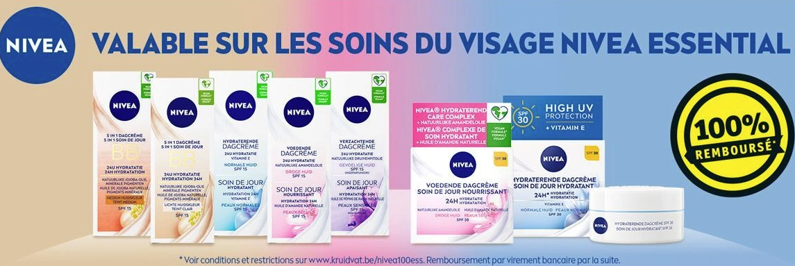 Kruidvat – Nivea soint du visage Essentials 100% remboursé