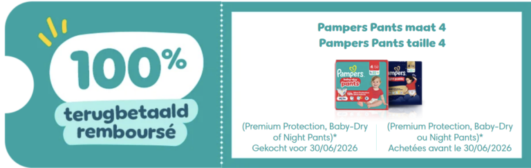 Deux produits Pampers 100% remboursés