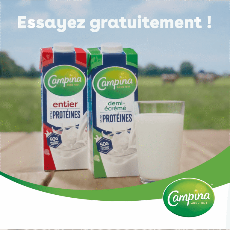 Lait Campina Extra protéines 100% remboursé